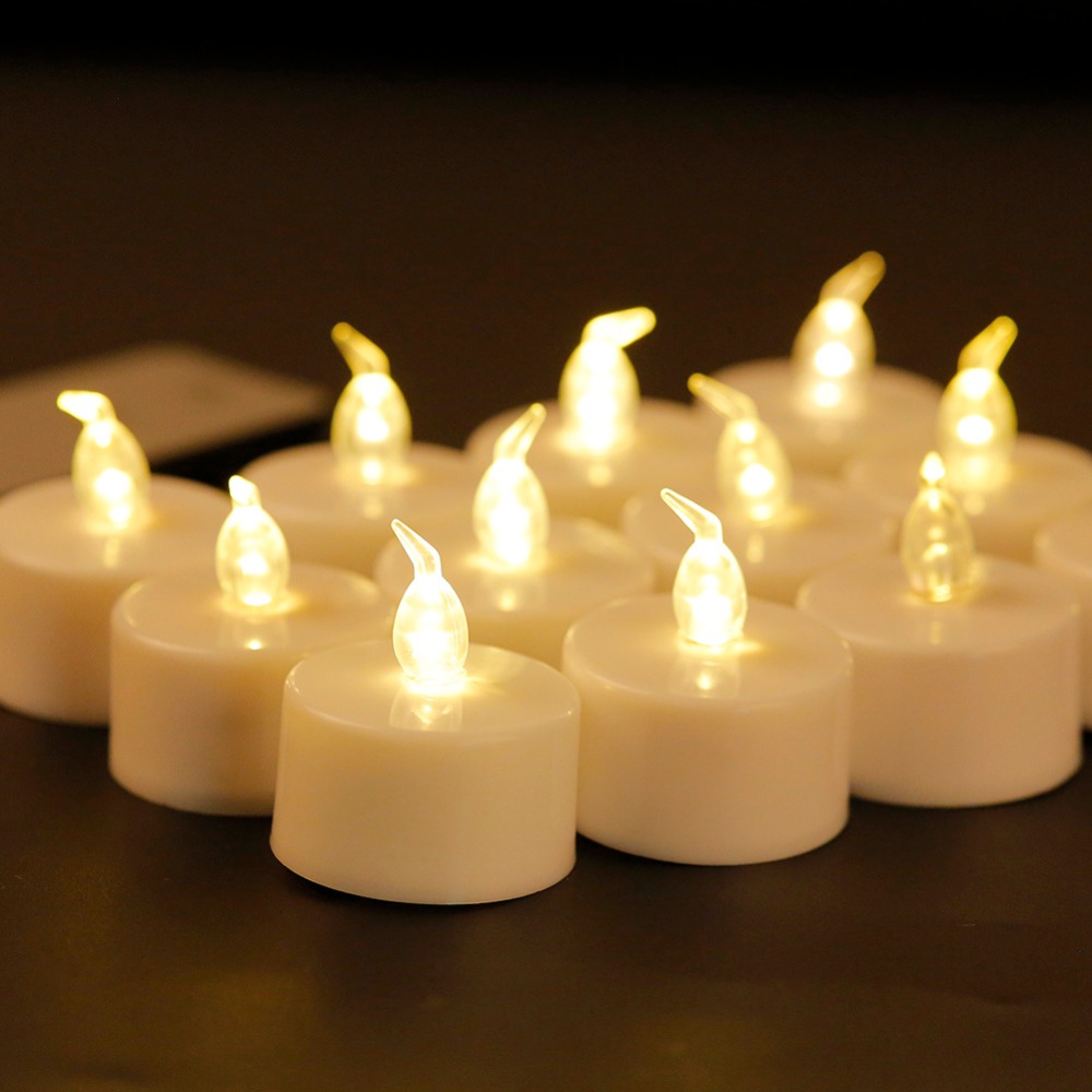 Pack de 6 velas led blancas ámbar con Control remoto, sin llama kaarsen batería Candela luz led tipo vela de luz de té para Navidad