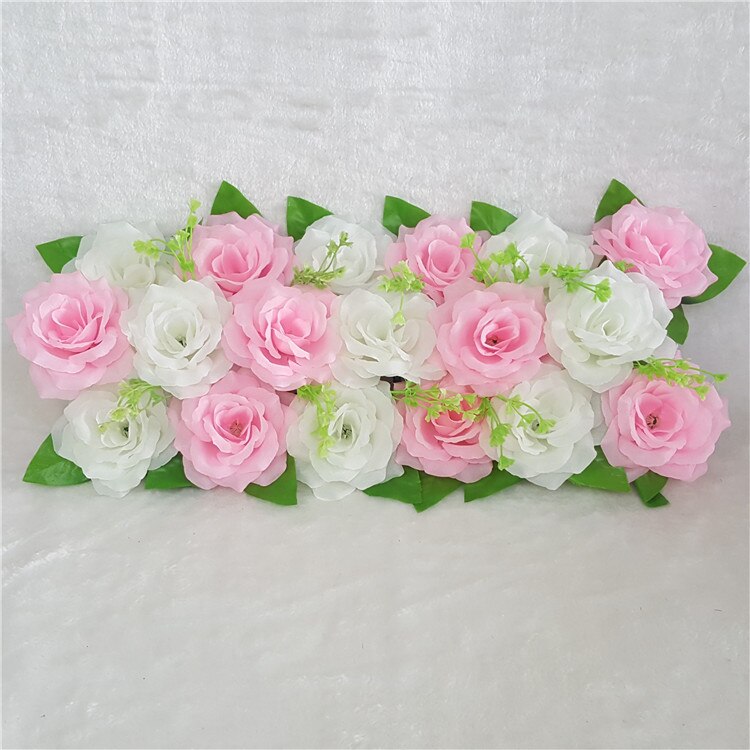Artificial Rose Row Wedding Flower Row Arch Flower Four Corners Chamber Floral Arrangements Wedding Road Lead Pergola Happiness: Pure Powder   Milky White