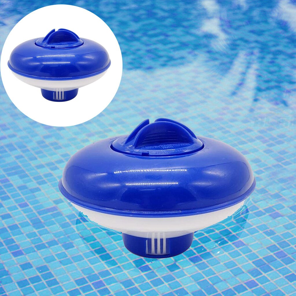 Swimming Pool Chlorine Dispenser Plus Chlorine Tablets For Pool 5 inch Deluxe Large Blue and White Floating Swimming Pool