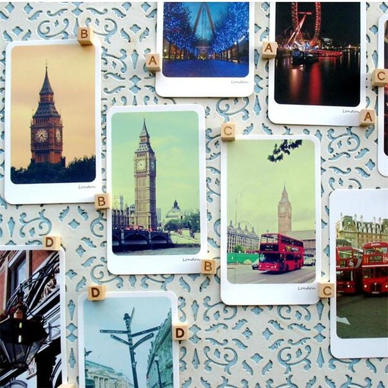 20 stk bokstav tre tommelstift tryknål dekorativ firkantet kork pinnestift fotovegg spiker skoleutstyr kontorverktøy abcd valgfritt