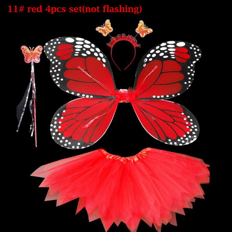 Lumière LED Up papillon aile bandeau fée baguettes jupe enfants princesse Performance Cosplay ensemble lueur fête noël Halloween: 11