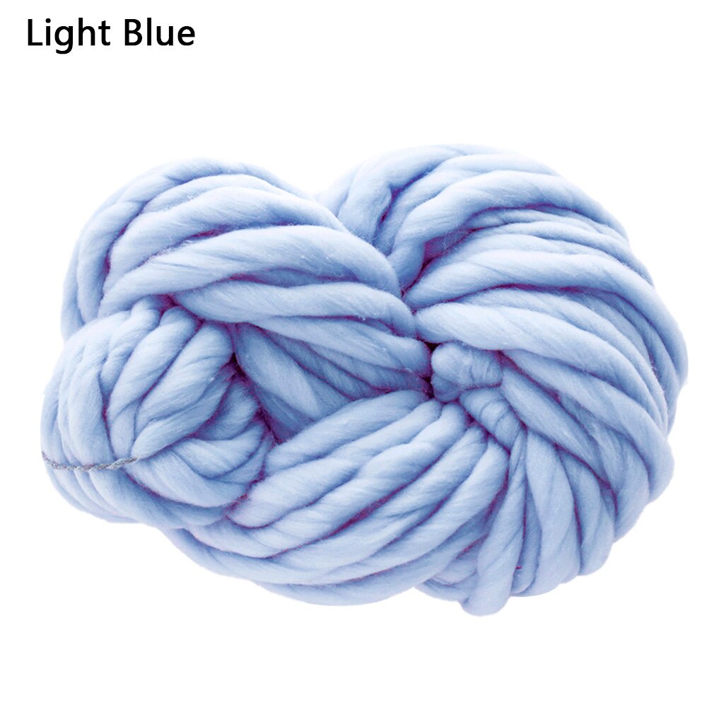 Super volumoso braço tricô lã roving malha cobertor chunky fio de lã super grosso para tricô diy crochê tapete chapéus: Light blue