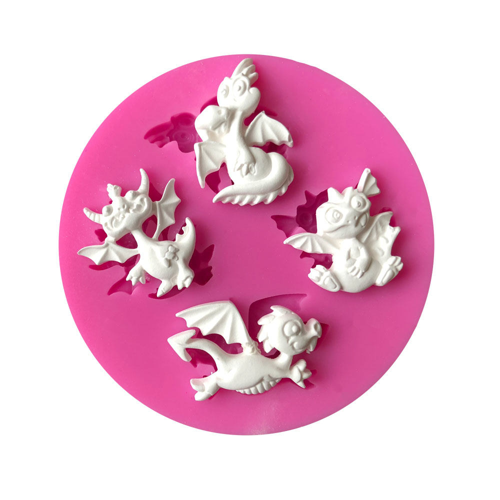 Dinosaur form fondant kake silikon form sjokolade godteri former kaker wienerbrød kjeks form kake dekorasjonsverktøy leire