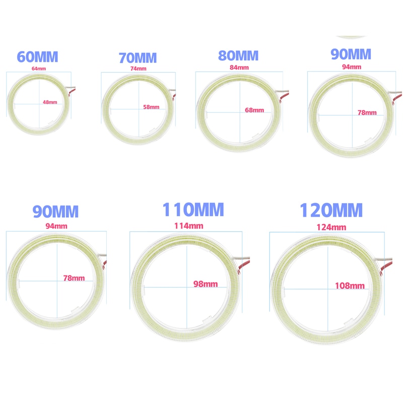 1 pair Car Angel Eyes Led Car Halo Ring Lights Led Angel Eyes Headlight for Car Auto Moto Moped Scooter Motorcycle DC 12V 3W