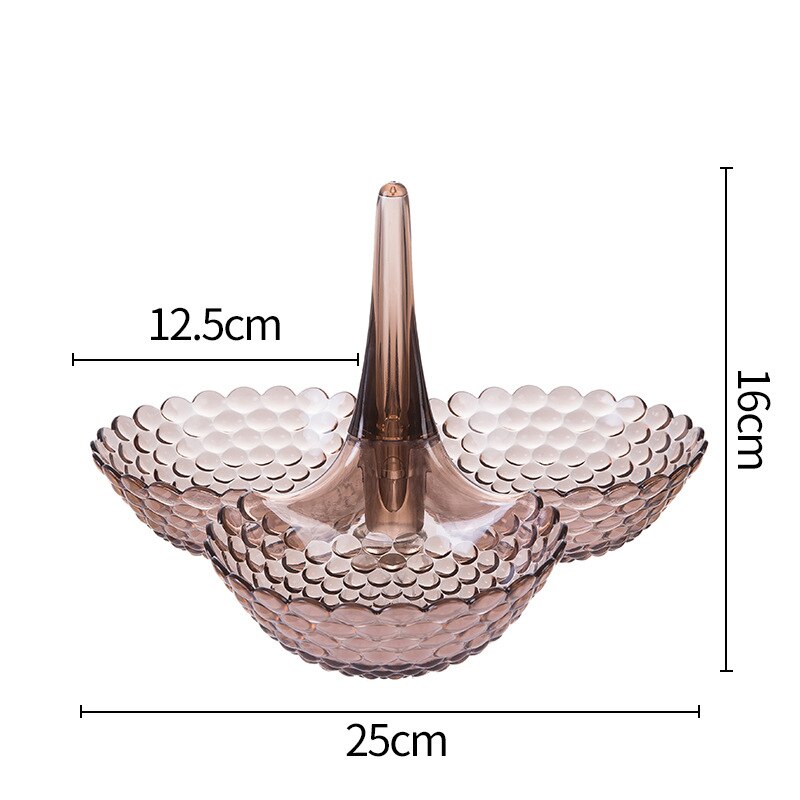 Kreatywny europejski talerz na owoce półmisek na cukierki salon domu wielowarstwowy ułożjeden taca na owoce przekąska naczynie na słodycze suszone skrzynka owoców: brązowy 1 warstwa
