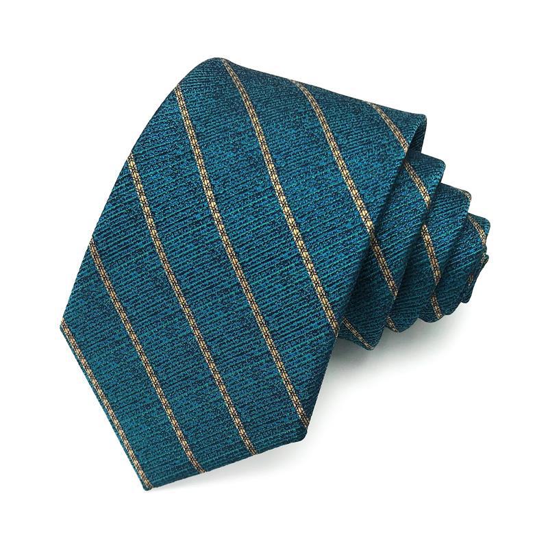 Corbata de lujo de 8CM para hombre, corbatas a cuadros a rayas de Color verde para hombre, corbata tejida Jacquard, accesorios formales para de negocios