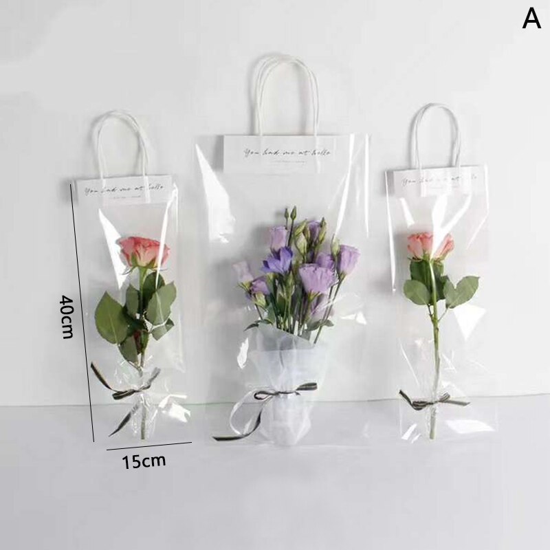 transparent PVC Blume Tasche Wasserdicht Blume Verpackung Taschen Blume Falten Handtasche Hängen Taschen: A