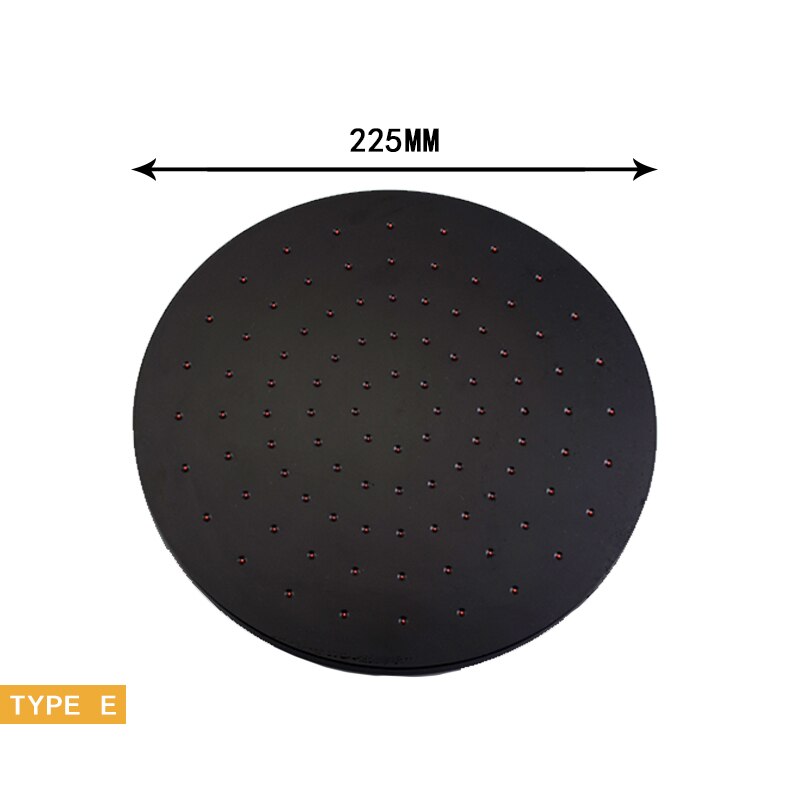 8/10/12 inch Big Rain Shower Head ABS Plastic Square and Round Top Shower Head Over-head Shower Sprayer Chrome and Black: Type E