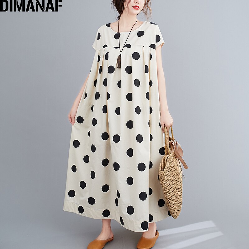Dimanaf kesä plus koko mekko naisten vaatteet laskostettu aurinkomekko puuvilla vestidos lady maxi pitkä mekko löysä printti 5xl