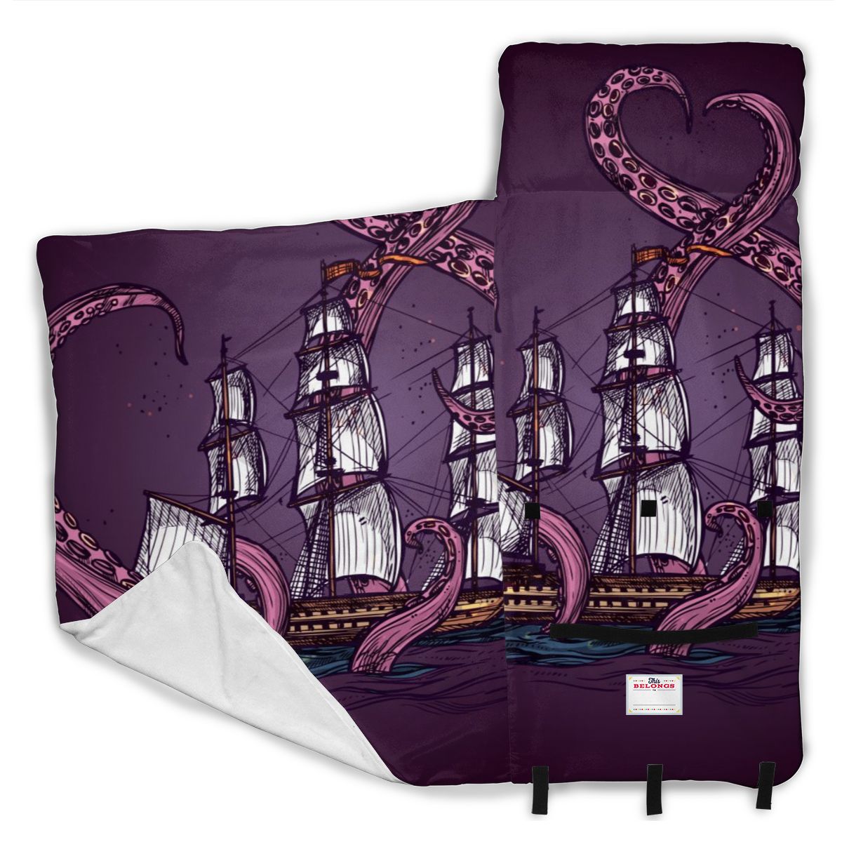 Kraken Monster tentáculos ataque barco colchón niño siesta Mat dormir almohadilla guardería niños ropa de cama con almohada