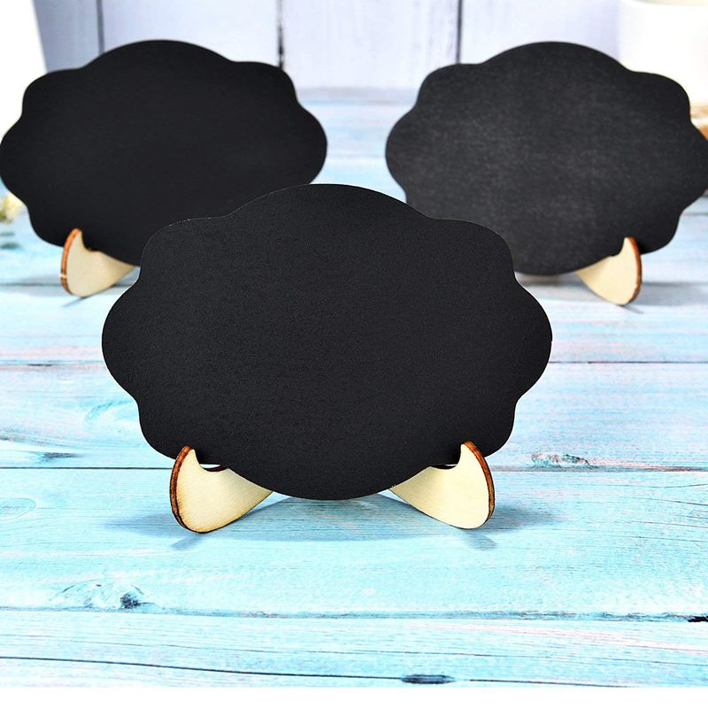 20 Sets Mini Chalkboard Signs Small Blackboard with Wooden Frame Easel for Kids Craft and Party Wedding Event Table Decor