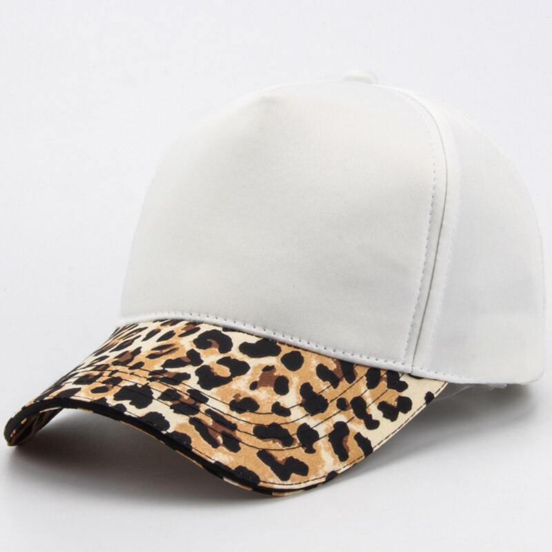 CNTANG Frauen Leopard drucken Baseball Kappe Hüfte hüpfen Kappen lässig Weibliche Hütte Snapback Für frauen Mädchen gorras: Weiß