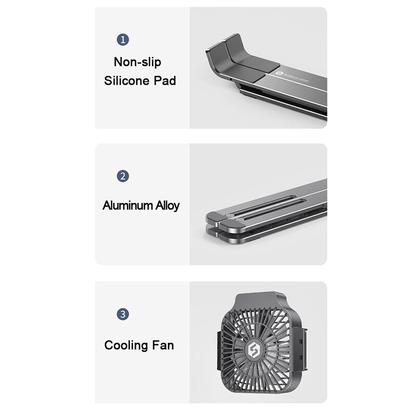 Faltbare Schreibtisch Laptop Tablette Ständer Mit Lüfter Wärme Ableitung Für HP Dell MacBook Luft Profi Stand Notizbuch Halfter Kühler