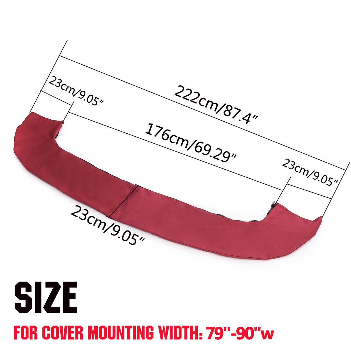 600D 3 Bow Bimini Top Boot Cover No Frame Waterproof Yacht Boat Cover with Zipper Anti UV Dustproof Cover Marine Accessories: Orange