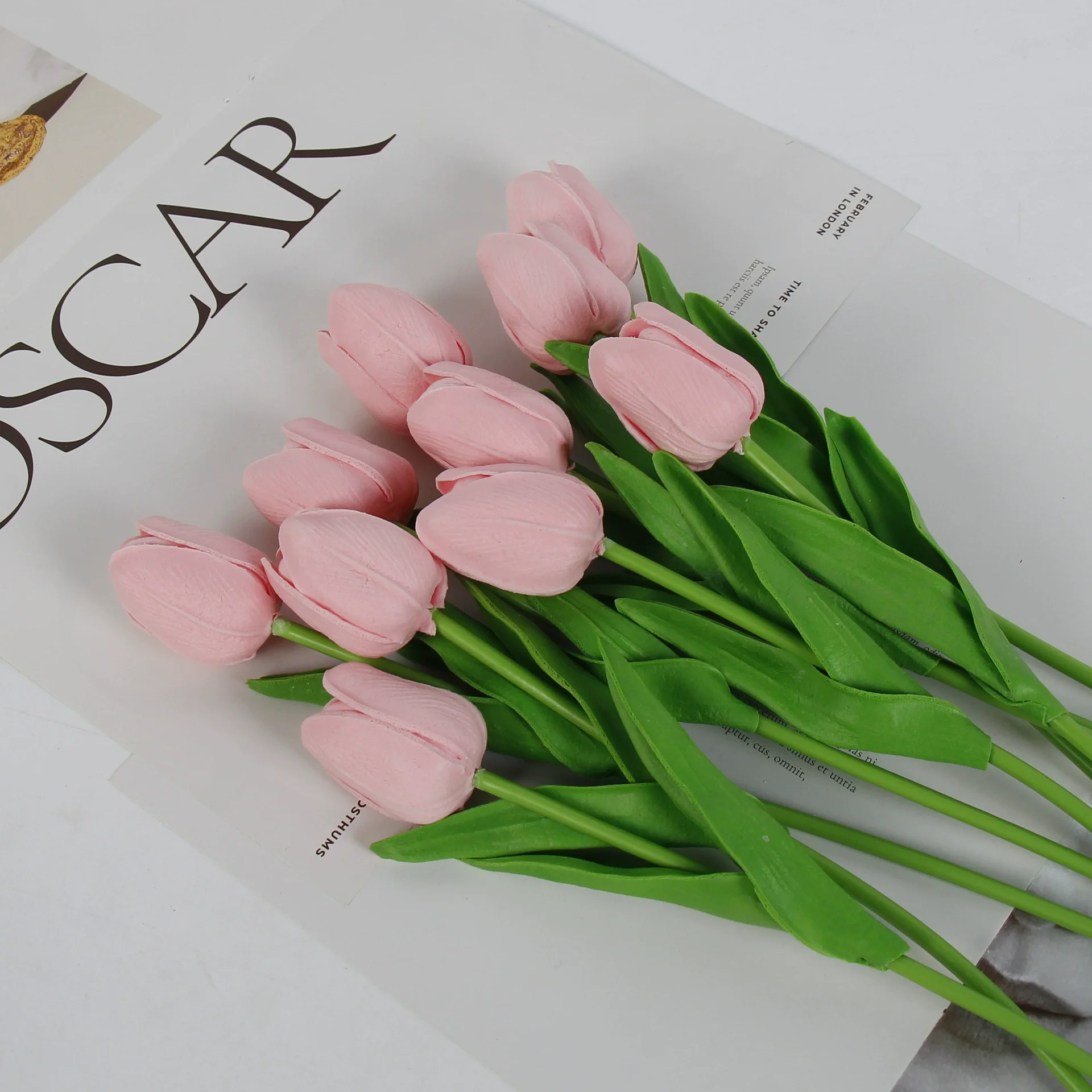 10pc Tulpe Hochzeit Künstliche Blumenstrauß Künstliche Blume Brautstrauß draussen Hausgarten Blumenstrauß Party Vase Dekorative Pflanze: Gold