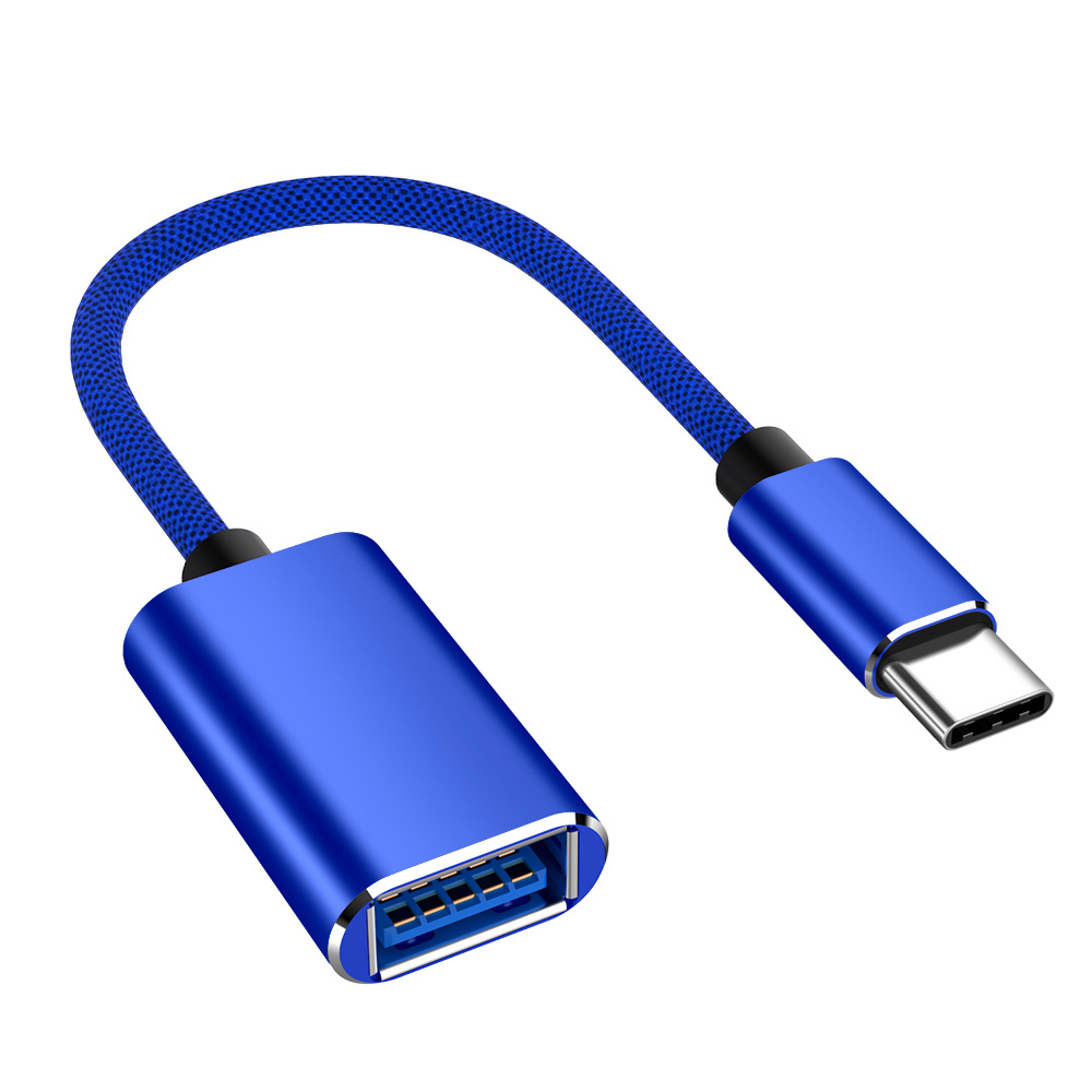 Micro Usb Male Naar Usb 3.0 Vrouwelijke Metalen Converter Kabel Otg Adapter Kabel Voor Samsung Huawei U Disk Muis USB3.0 micro Usb Naar Otg: Blauw