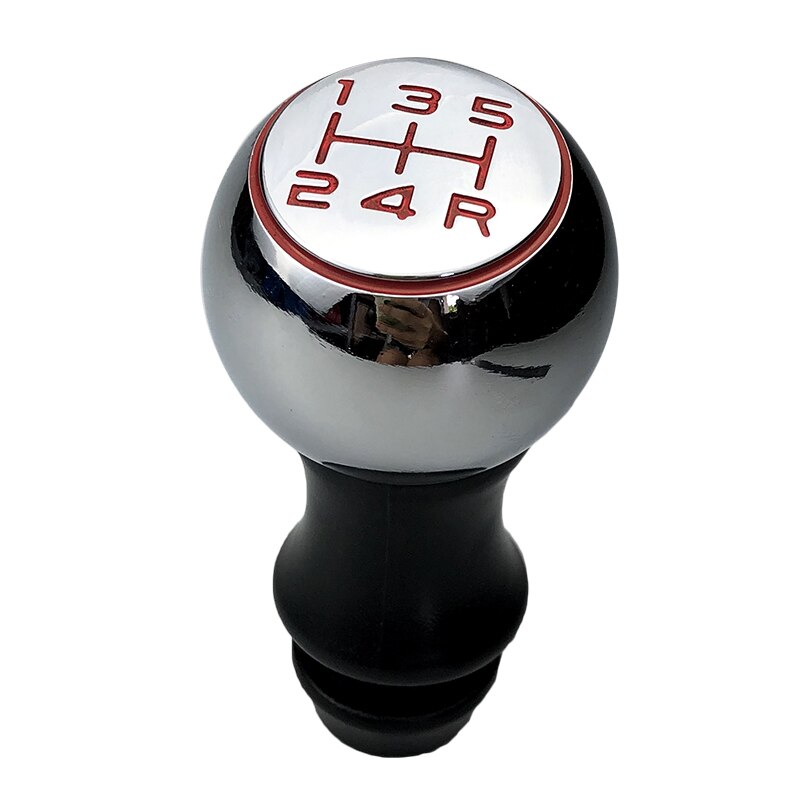 Levier de Changement de Vitesse Chromé Mat, Manette pour Voiture Peugeot 106 206 306 406 107 207 307 407 301 308 3008 C2 C3 C4: Chrome Red Knob
