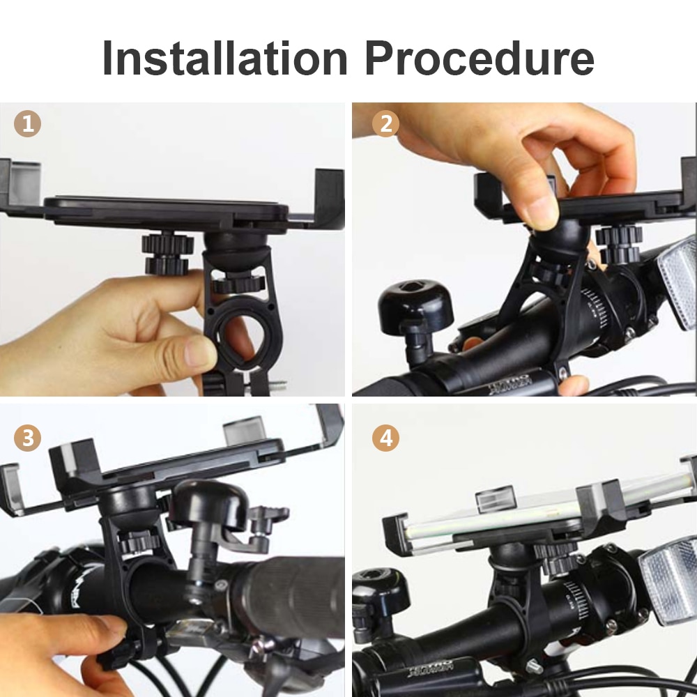 Anti shake 360 rotation justerbar cykel smartphone mount beslag cykel telefonholder cykel styr mobiltelefon holder stativ