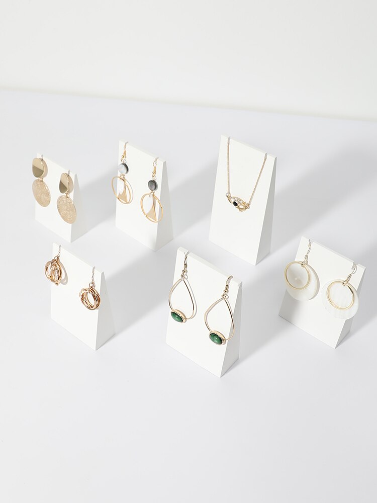 White Gypsum Jewelry Display Blocks Earrings Display Stand Rings Pendant Display Holder