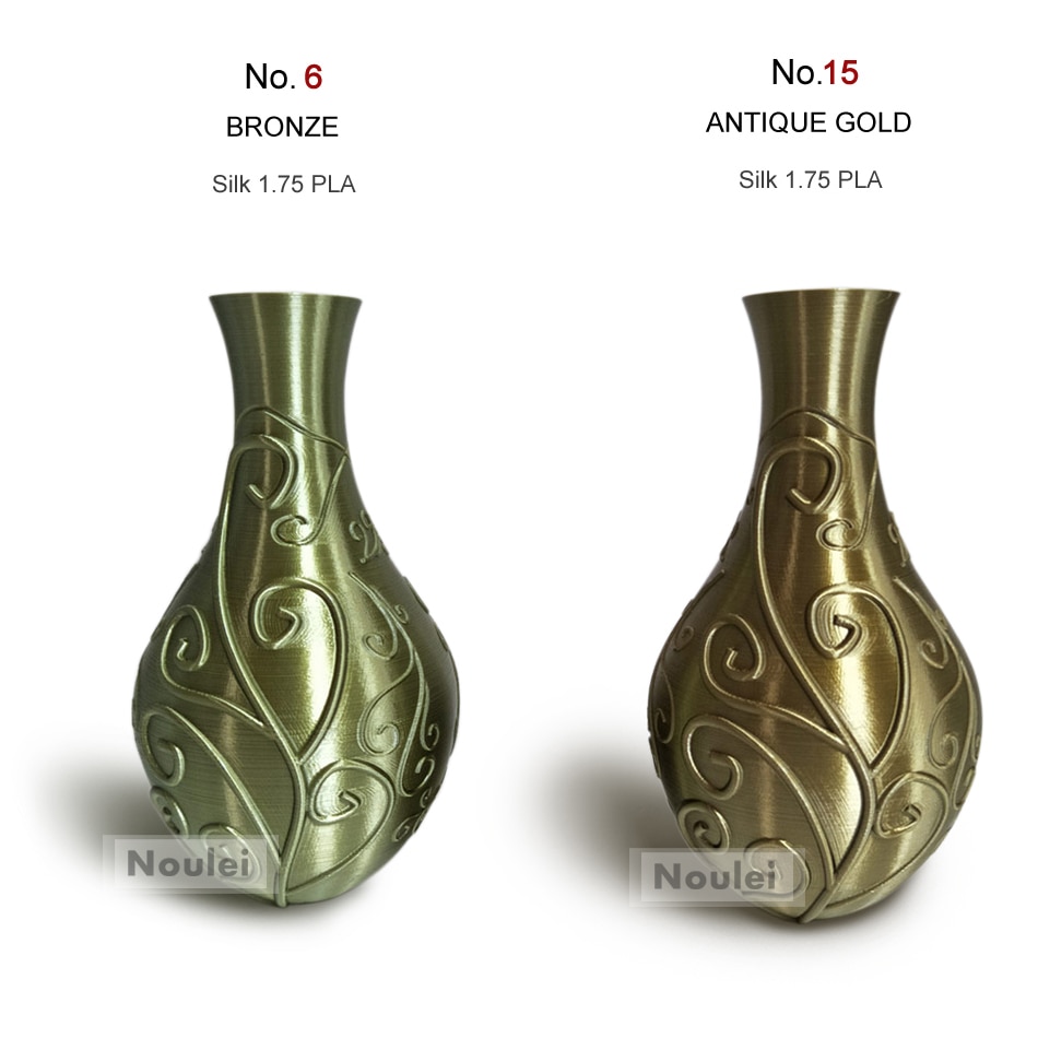 Noulei 3D Print Gloeidraad 1.75 Mm Pla Zijdeachtige Goud 0.5Kg Zijde Als Voelen Rijke Glans Koper Gouden Zilver 500G Printer Materialen