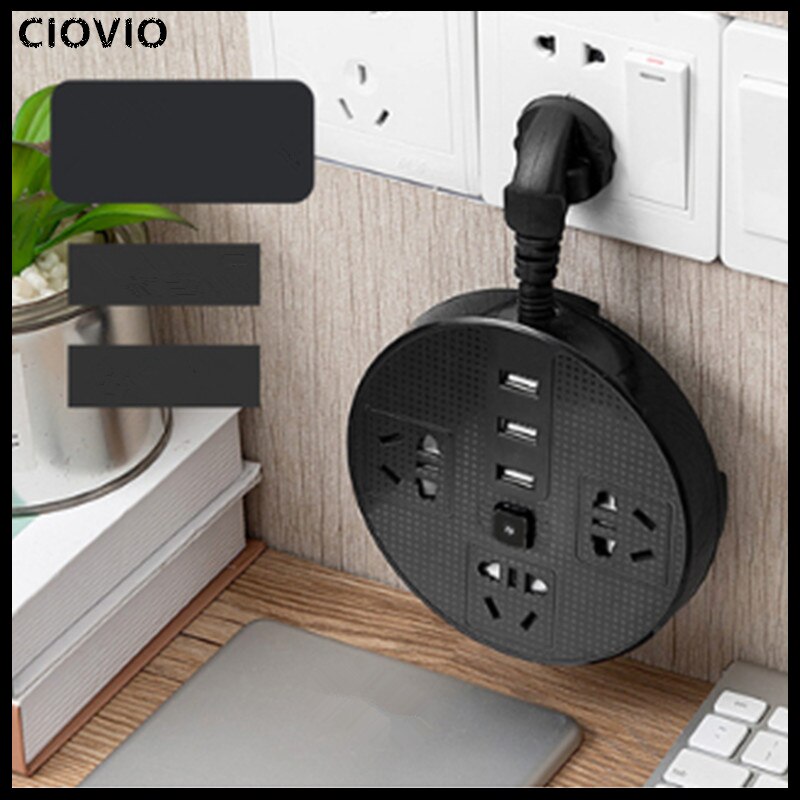 Gniazda elektryczne CIOVIO 3 kostki 3 płyta Usb porowata przejściówka robić gniazda płytka wtykowa z przewodem kablowym długa linia bezprzewodowy terminal domowy