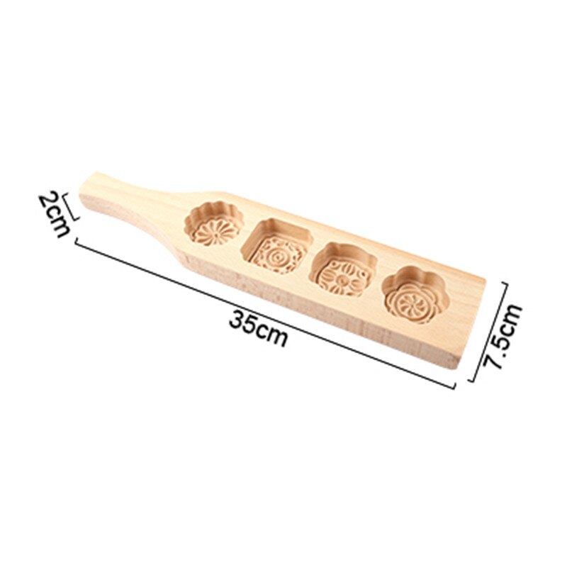 1 Pcs Wood Mooncake Baking Mold Cookies Mold 3D Flower Fondant Mooncake Tools, Mooncake Decorating Kitchen Accessories