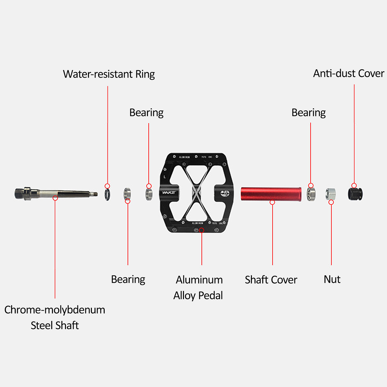 Bike Pedal Bicycle Pedal Aluminum Alloy Cycling Pedal Durable Foot Pedal Accessory Non-slip Bike Riding Pedal Bike Accessories