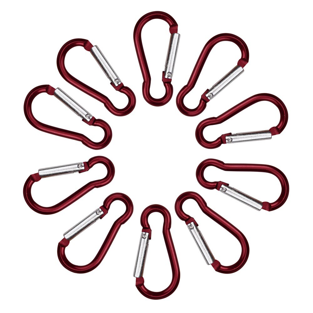 Klimmen Karabijnhaak 10 Stuks Aluminium D Carabiner Spring Snap Clip Haken Sleutelhanger Klimmen