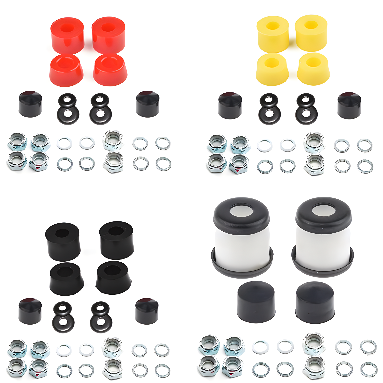 1 Set 90a Skateboard Truck Rebuild Kit Bushing Washers Pivot Cups Shock Absorber PU Pad Shock-absorbing Bowl Pad Cups Rubber