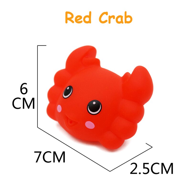 1Pcs Lovely Mixed Animals Swimming Water Toys Colorful Soft Rubber Float Squeeze Sound Squeaky Bathing Toy For Baby Bath Toys: 06