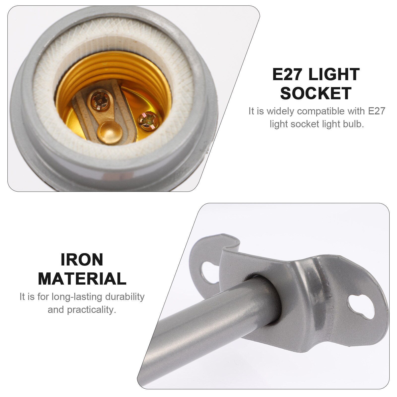 Lamp Pole E27 Base Waterproof Wall Mounted Home Lamp Holder Lighting Diy Stand