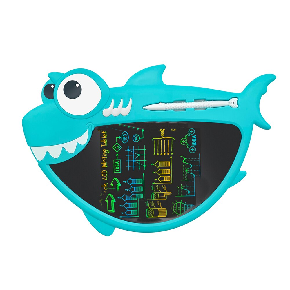 Cartoon Electronic Drawing Board LCD Screen Writing Tablet Digital Graphic Drawing Tablets Electronic Handwriting Pad Board+Pen: Blue sy color