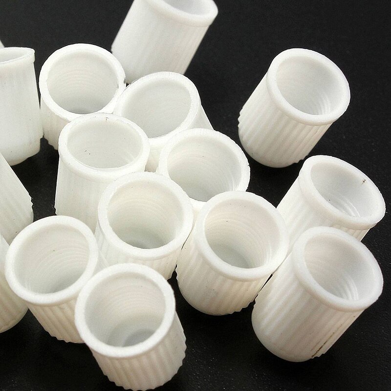 100 pièces en plastique bouchons de Valve bouchon de pneu couvercle de Valve pour voiture moto blanc