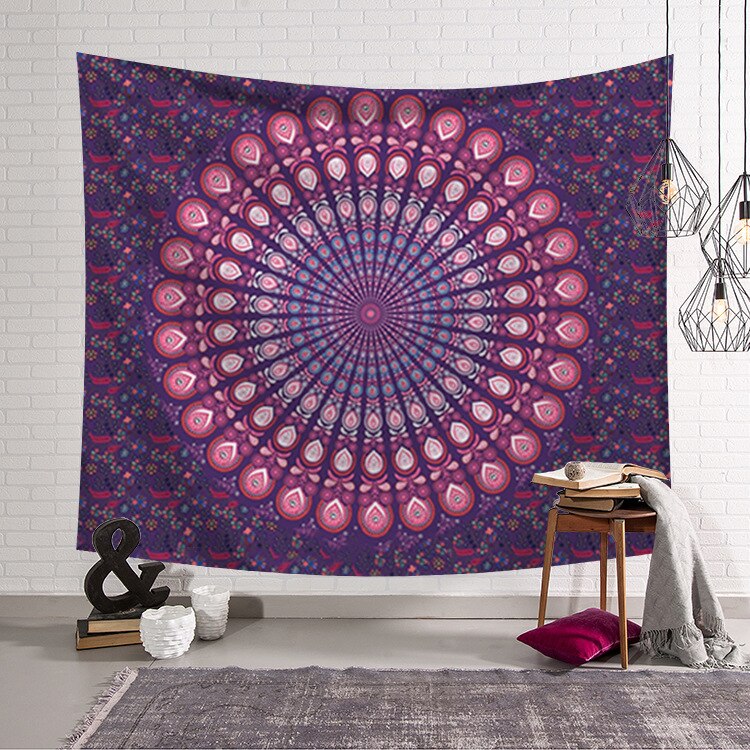 Chakra Bohemian Tapijt Muur Opknoping Wandtapijten Deken Decoratie Voor Thuis Muur Stof: 95x73cm / YA18
