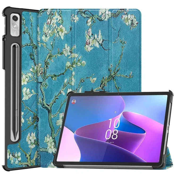 For Lenovo tab P12 12.7 Case Magnetic Tri-Folding PU Leather Stand Tablet Cover for Xiaoxin Pad Pro 12.7 12 7 inch TB371FC: 12.4 / Brown