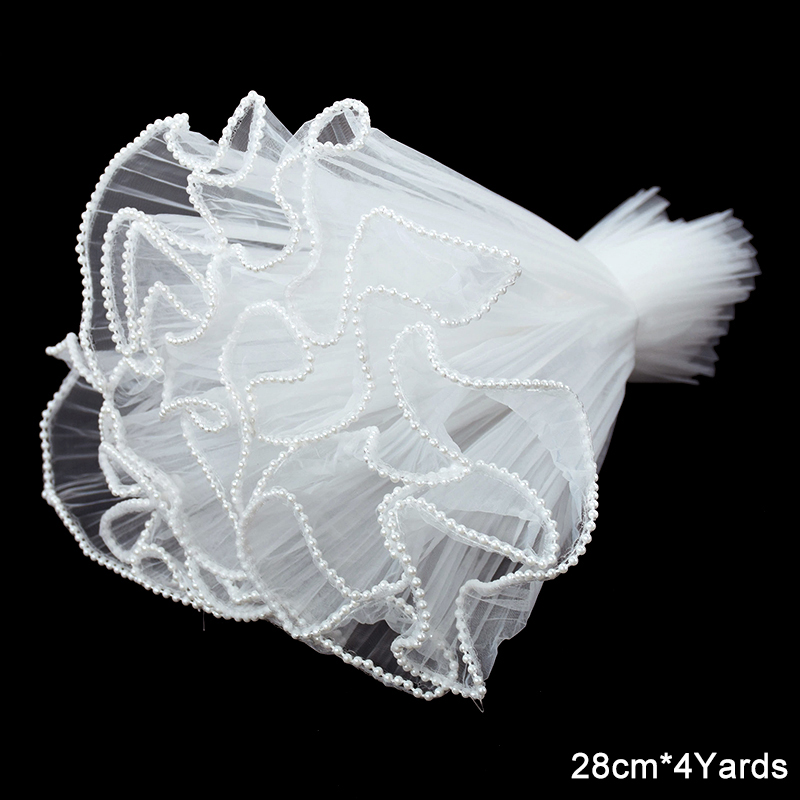 4 Yards Blumenverpackung Wellengarn Hochzeit Party Dekor handgemachte DIY Geschenkverpackung liefert Rosenstrauß Verpackung Papier Spitze Mesh
