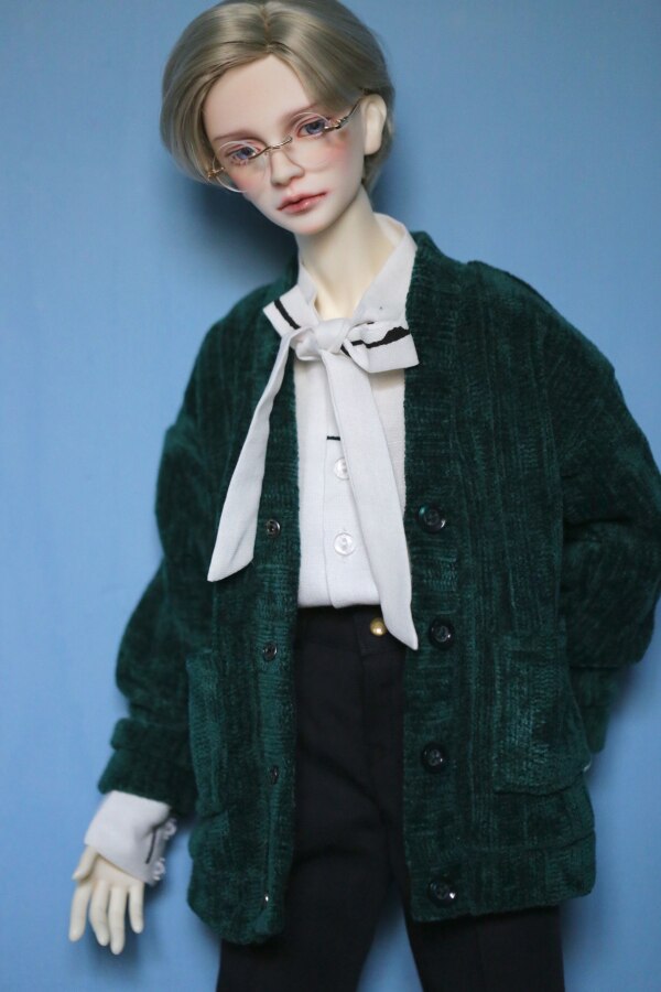 Ropa de muñeca de BJD para 1/3 1/4 MSD tamaño esmerilado cárdigan con abrigo de bolsillo 4 colores en accesorios de muñeca