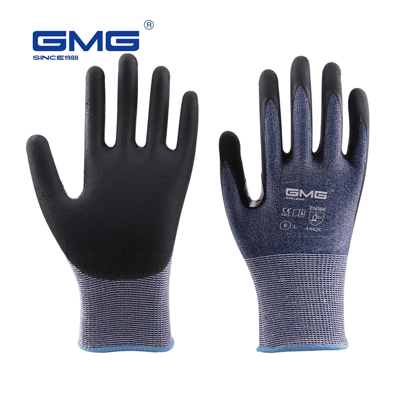 3 Pairs Anti Cut Handschoenen Niveau 5 Gmg Blauw Dunne Zachte Hppe Shell Ce Gecertificeerd Handschoenen Voor Werk Veiligheid Monteur anti-Cut