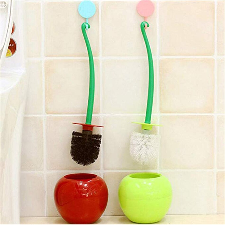 Simpatico scopino a forma di ciliegia bagno spazzola per la pulizia della Toilette in plastica strumento per la pulizia della Toilette domestica accessori per la Toilette