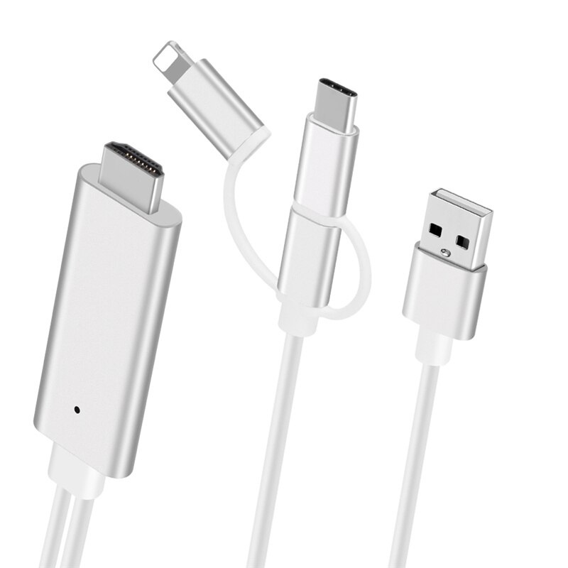 3 in 1 USB Kabel zu usb Für iphone 11 Telefon zu hdtv für Mikro beleuchtung hdm 3 in 1 USB kabel