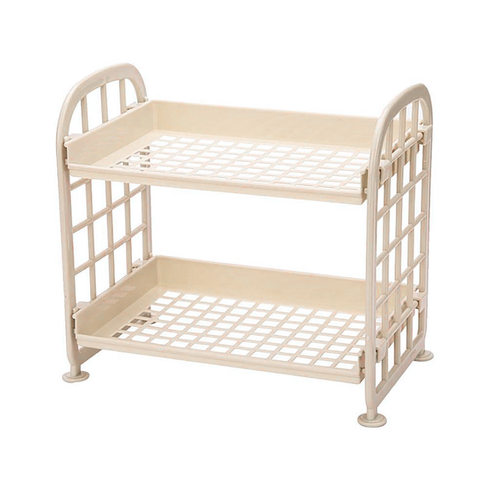 JEYL Storage Shelves,Plastic Small Storage Shelves - 2 Tier Shelf Shelving,Kitchen Shelf Bathroom Organizer