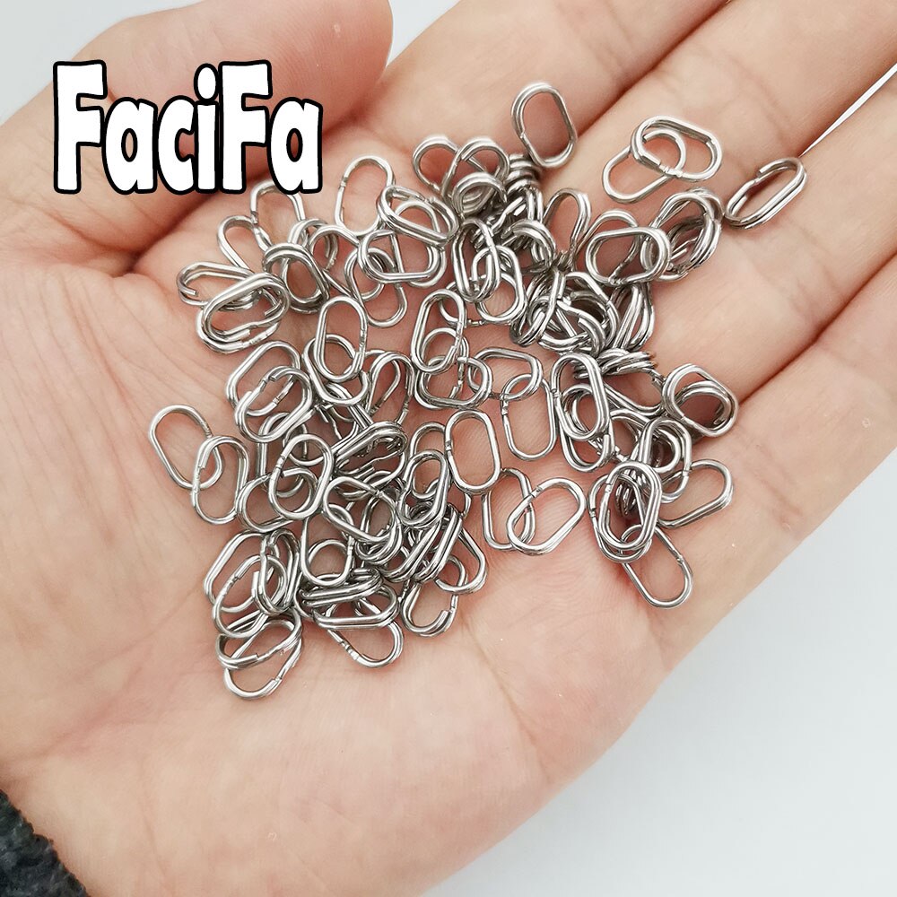 Anneau fendu en acier inoxydable avec boîte, anneau ovale, connecteur à Double anneau robuste, accessoires de pêche pour leurre à crochet, 200 pièces
