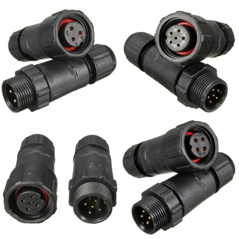 1pc IP68 Wasserdichte Elektrische Kabel Steckdose Montiert Lözehn Stecker 3/4/5/6Stifte