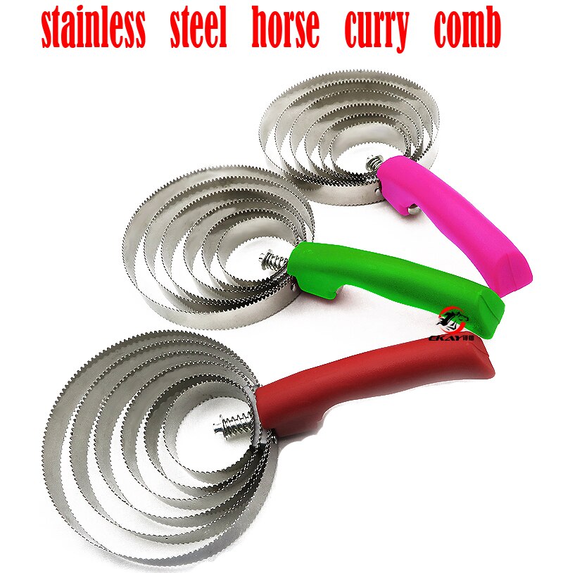 stainless steel horse curry comb ,Curry Groomer horse /Cat /Dog Comb,6 loops(CB9061B)