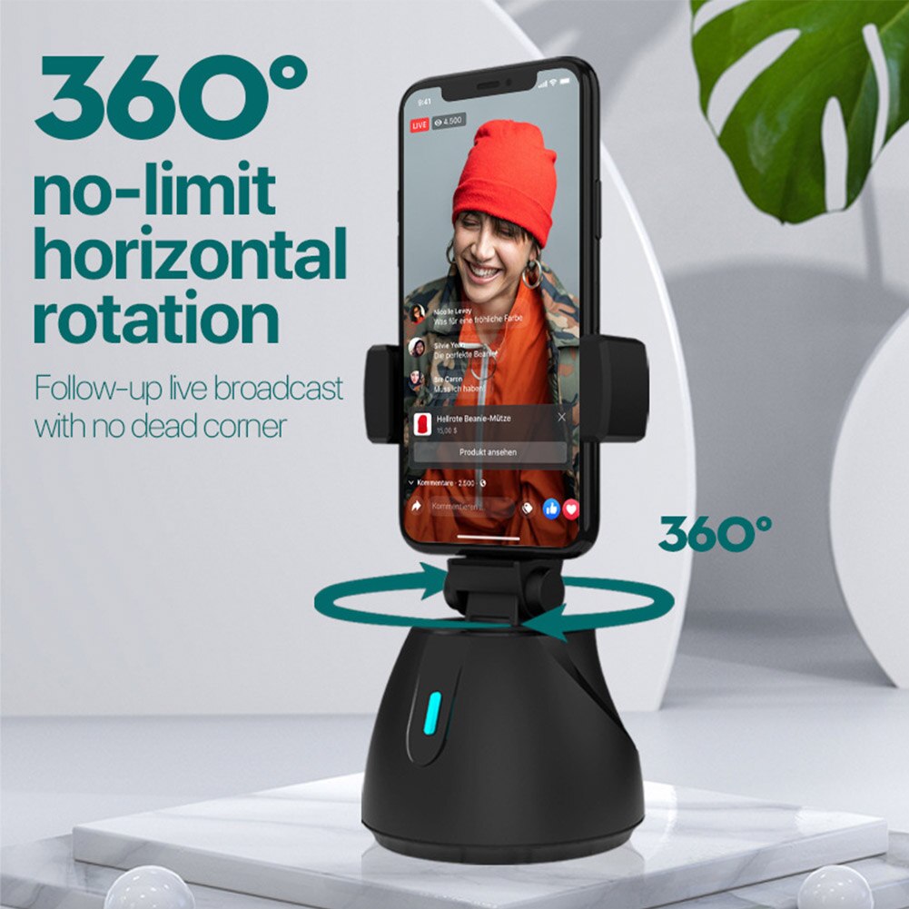 Selfie Stok Accessoires Smart Schieten Outdoor Auto Gezicht Tracking Batterij Aangedreven Voor Smartphones Abs Houder Gimbal Stabilizer