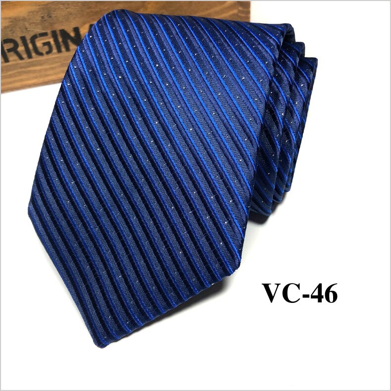 Corbata de boda de retales a rayas para hombre, corbata clásica de 7,5 cm de ancho, corbata azul a cuadros, para negocios