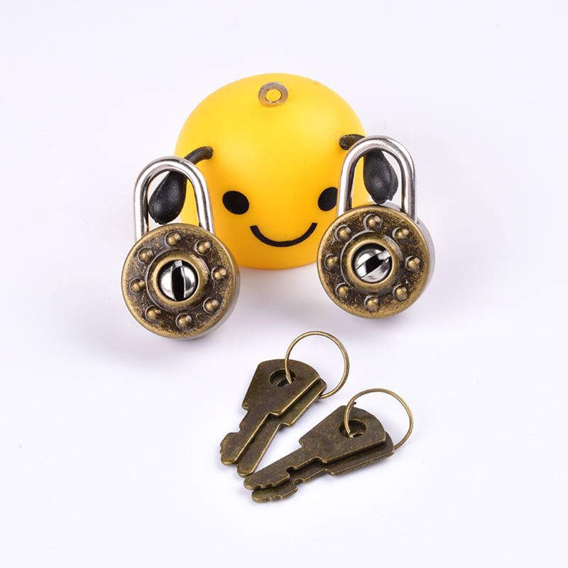 Metal Mini Padlock Small Luggage Box Key Lock with Key Bag Suitcase Decor Accessories