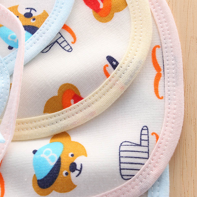 10pcs/lot Waterproof Pure Cotton Brushed Baby Bib Print Infant Bib Newborn Baby Boys & Girls Saliva Towel Random Color