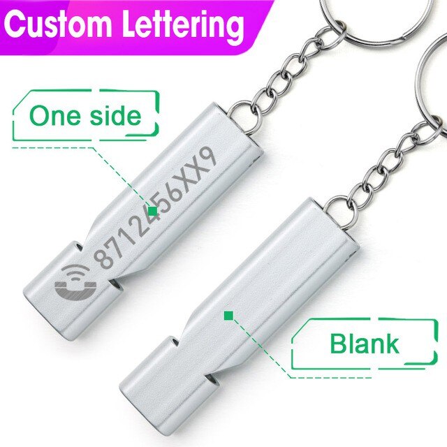 Free engraving Pet Dog Training Whistle Two-tone Ultrasonic Flute German Shepherd Training Whistle Pet Supplies Dog Whistle: One side -Silver