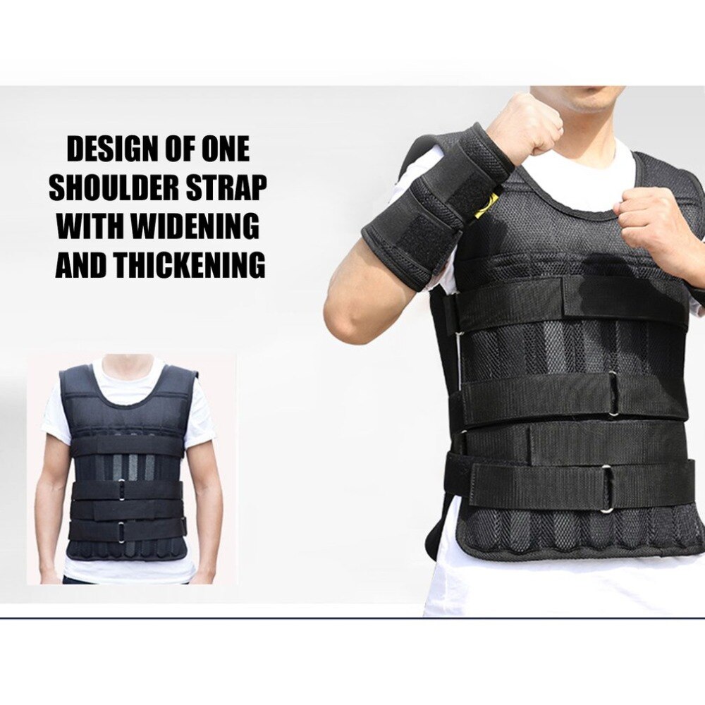 15kg 20kg 50kg Loading Weighted Vest For Boxing Training Equipment Adjustable Exercise Black Jacket Swat Sanda Sparring Protect